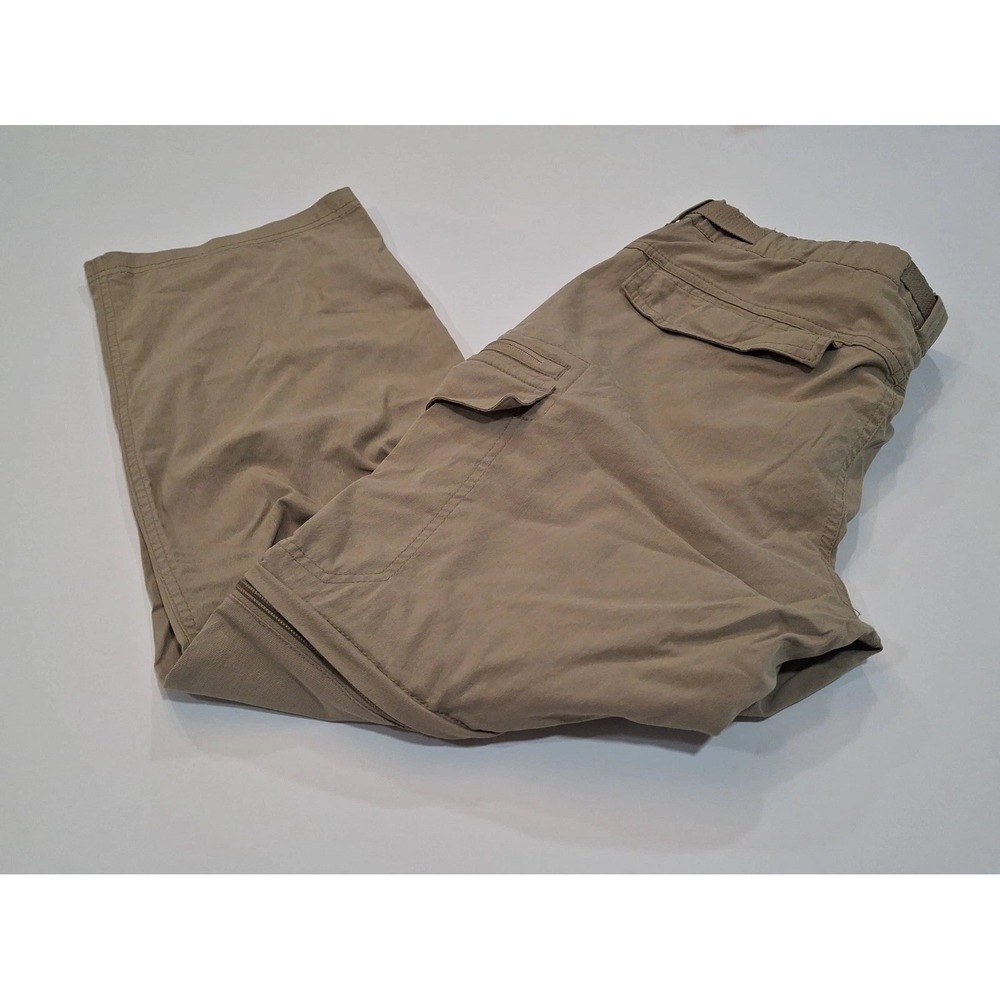 BC Clothing Men's Convertible Pants Hiking Cargo Belted, Tan, Size: Large x 30